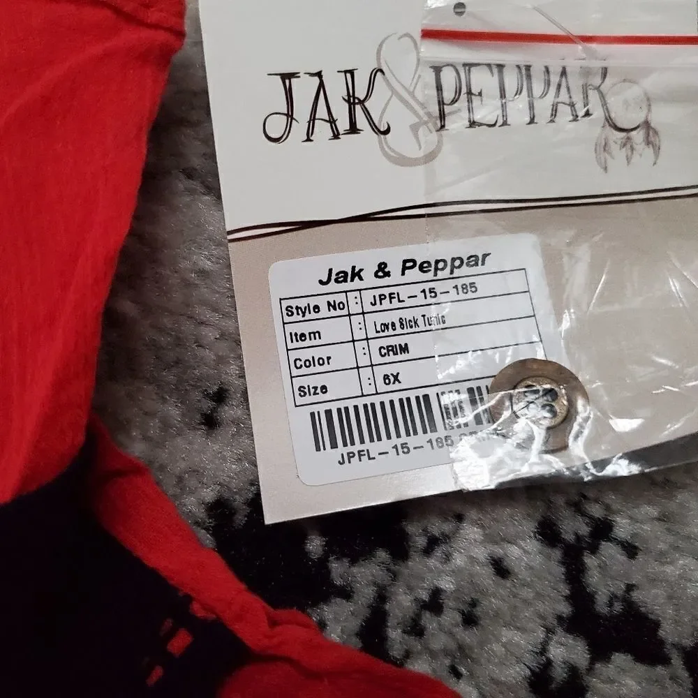 Jak & Peppar Girls Size 6X Crimson Sleeveless Love Sick Flared Top